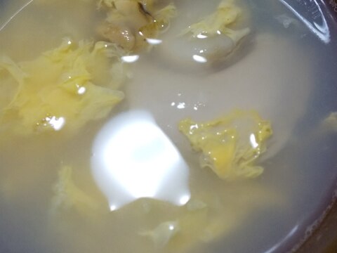 冷凍ホタテのかき玉スープ